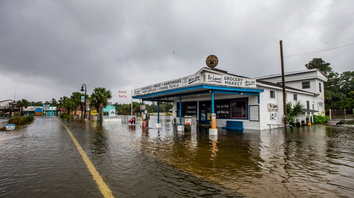 Bo Lynn's Market starts taking water in the town of St. Marks on Oct. 10.