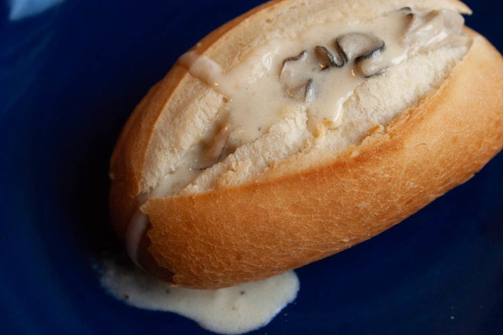 Oyster loaves made per instructions of the 1801 edition of Charlotte Mason’s Lady’s Assistant, thought to be one of the earliest sandwich recipes ever printed.