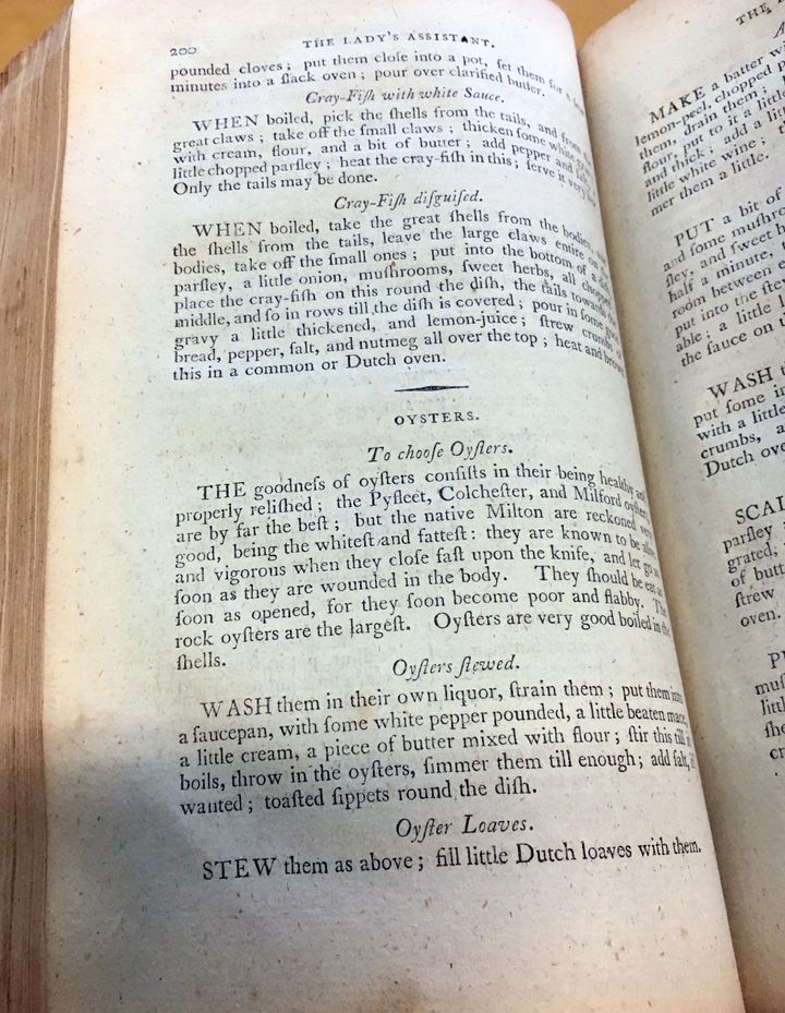 The instructions for oyster loaves in the 1801 edition of Charlotte Mason’s Lady’s Assistant.