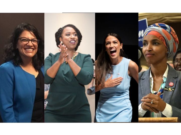 New Democratic congresswomen: Rashida Tlaib in Michigan, Ayanna Pressley in Massachusetts, Alexandria Ocasio-Cortez in New York and Ilhan Omar in Minnesota.