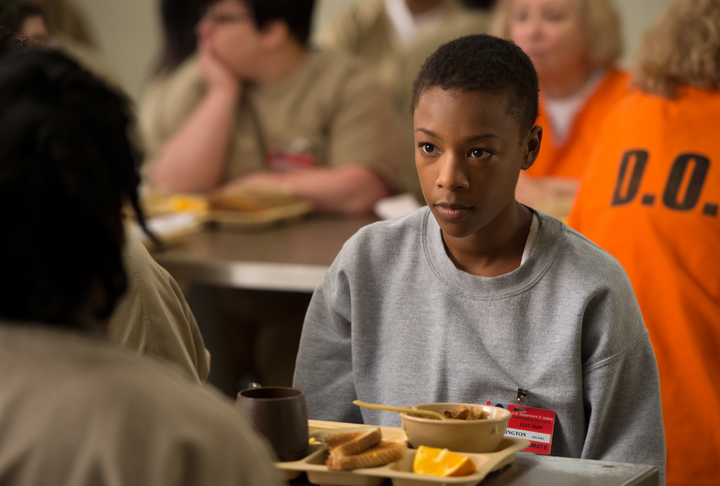 Samira in character as Poussey Washington