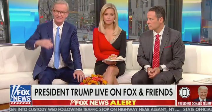 “Fox & Friends” hosts (from left) Steve Doocy, Ainsley Earhardt and Brian Kilmeade spoke with President Donald Trump on Oct. 11 about Khashoggi and U.S.-Saudi relations.