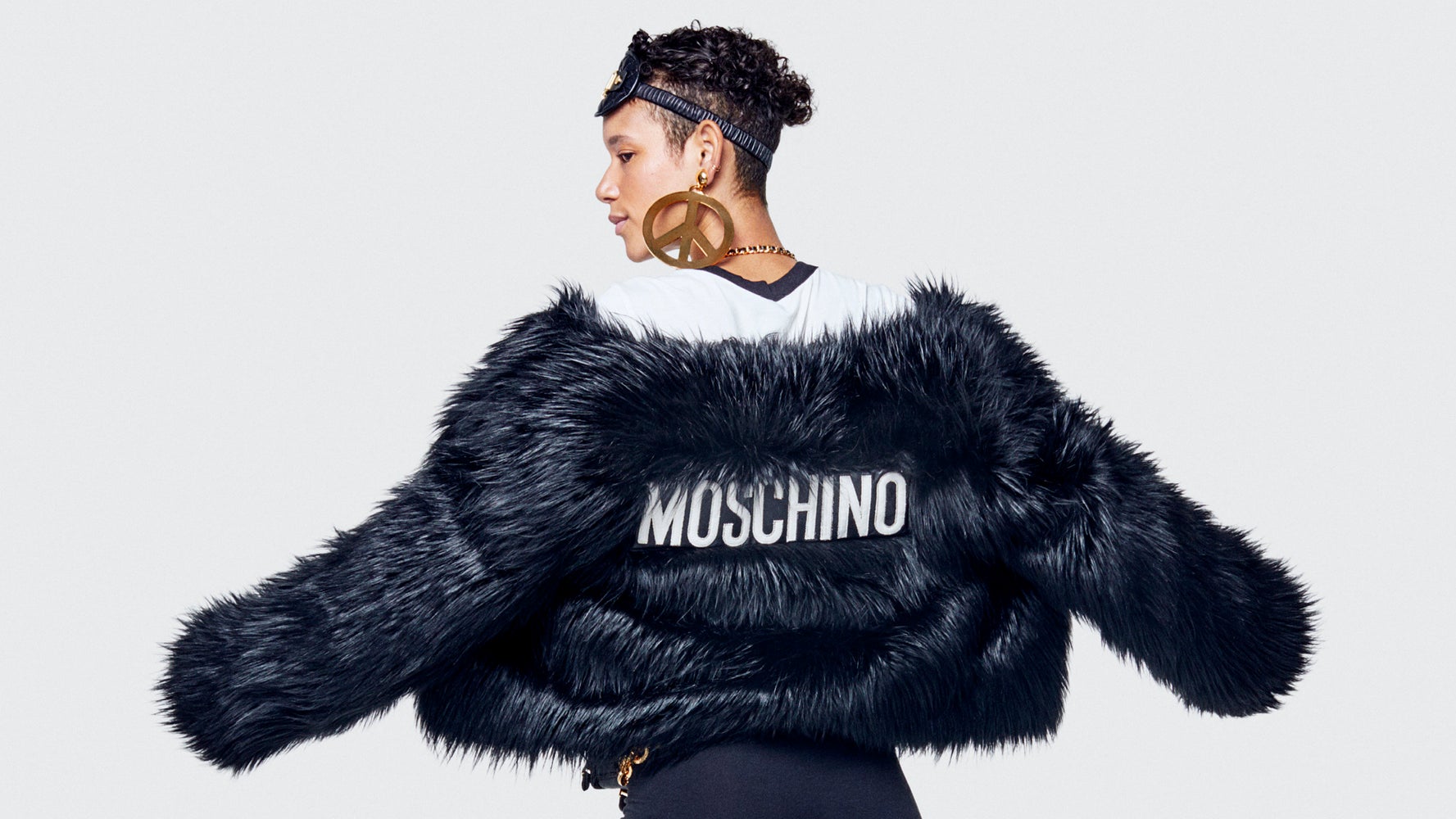 H&m moschino fur coat sale