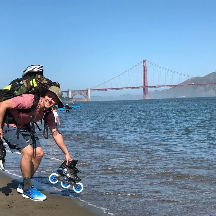 Day 1 (May 28, 2018, San Francisco, California): With the Golden Gate Bridge in view, spirits were high as Mike pulled away from the beach to begin his trip east.