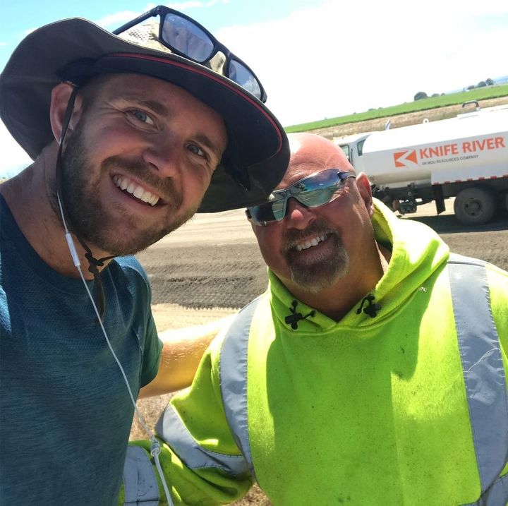 Day 20 (June 14, 2018, Rupert, Idaho): Carl, an Idaho construction worker, was one of several “water angels” to Mike on his trip, and offered him water on a hot Idaho highway on a day he was getting especially desperate for hydration.