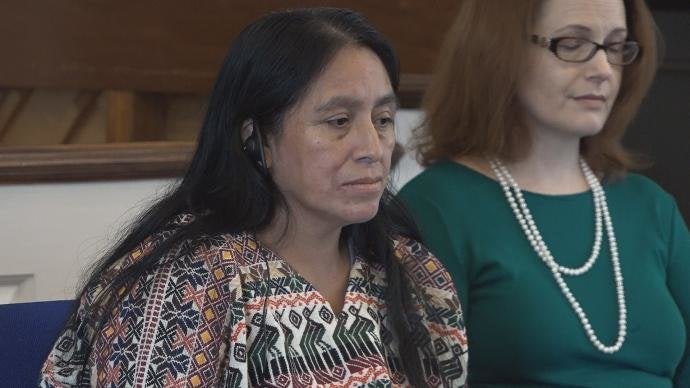 Maria Chavalan Sut, a 44-year-old indigenous woman from Guatemala, is seeking asylum in the U.S. after people set her home on fire.