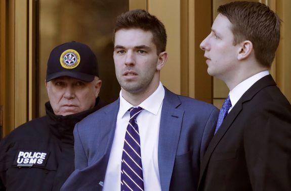 Billy McFarland, the organizer behind last year’s disastrous Fyre Festival in the Bahamas, was sentenced on Thursday to six years in prison. He's seen at an earlier court appearance.