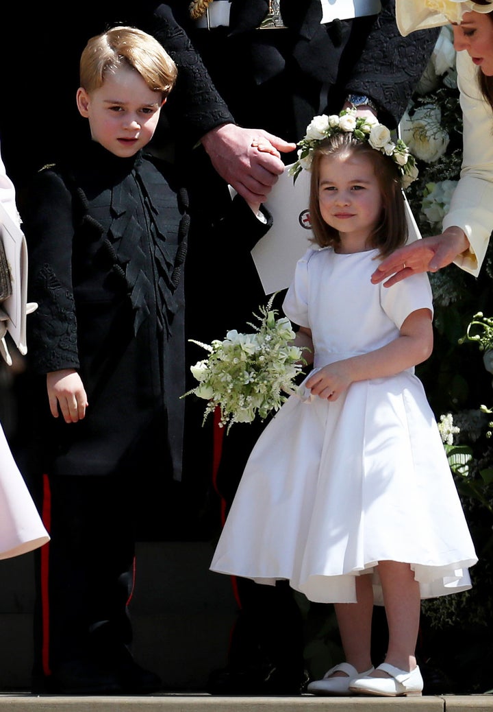 Prince George and Princess Charlotte at the royal wedding on May 19. 