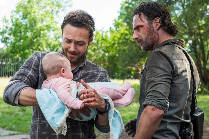 Ross Marquand and Andrew Lincoln, the "Walking Dead" adoptive daddies.