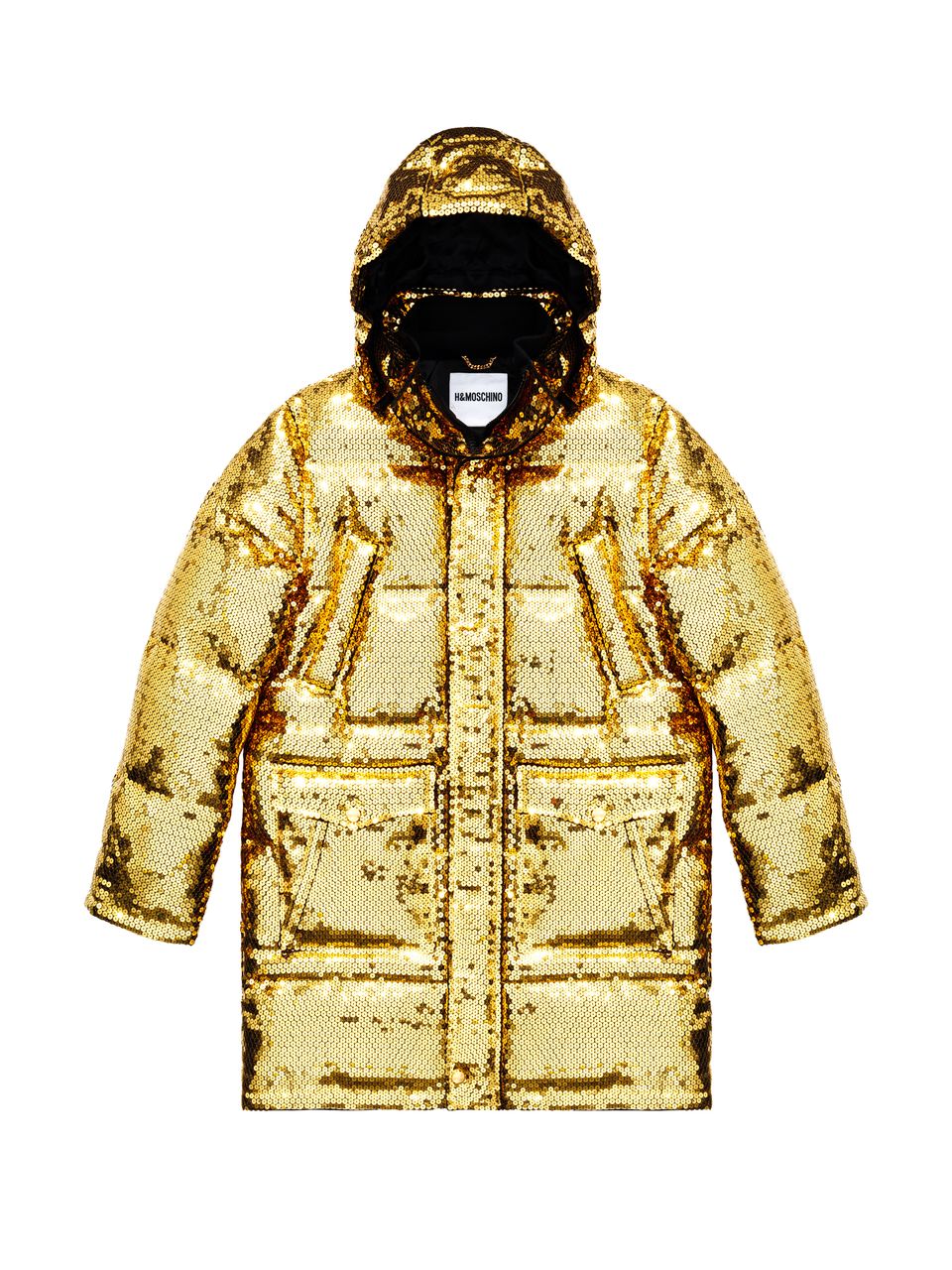 Gold Sequined Puffer Coat