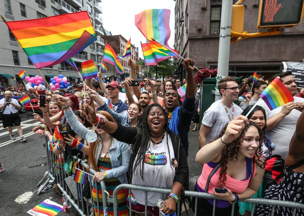 People celebrate at New York's Pride Parade in 2015, just days after the Supreme Court handed down its landmark decision on m
