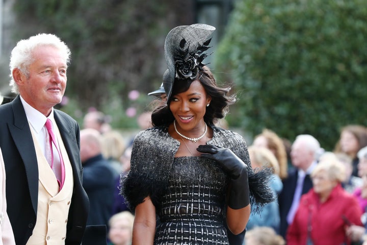 Naomi Campbell outside St. George's Chapel. 