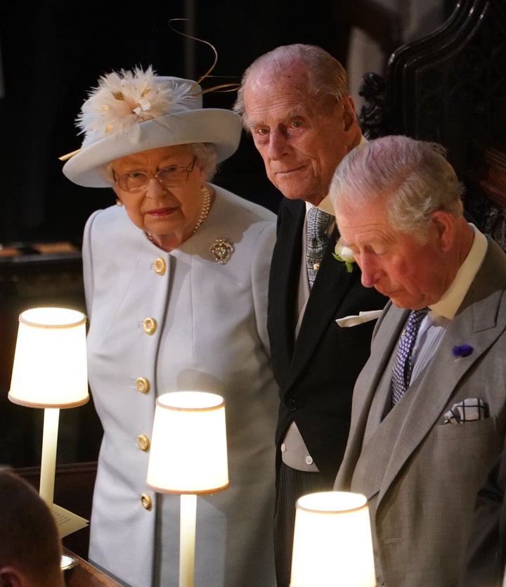 The Queen, the Duke of Edinburgh and Prince Charles