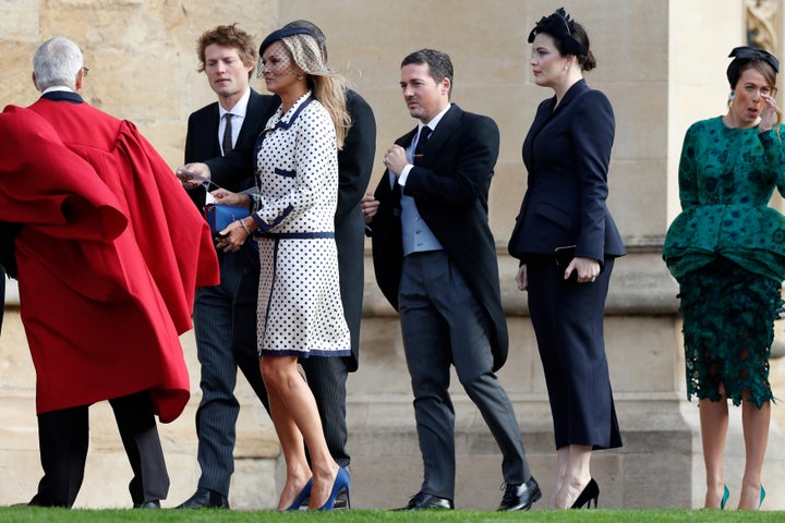 Kate Moss arrives with other wedding guests. 