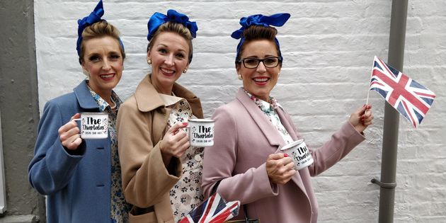 People celebrate the royal wedding in Windsor