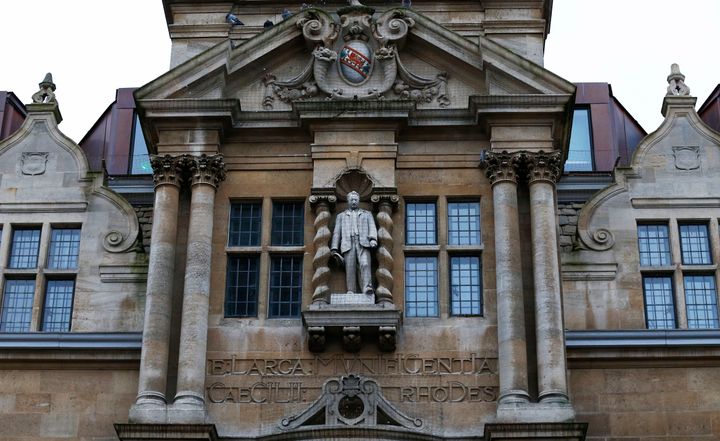 A statue of Cecil Rhodes at Oxford University