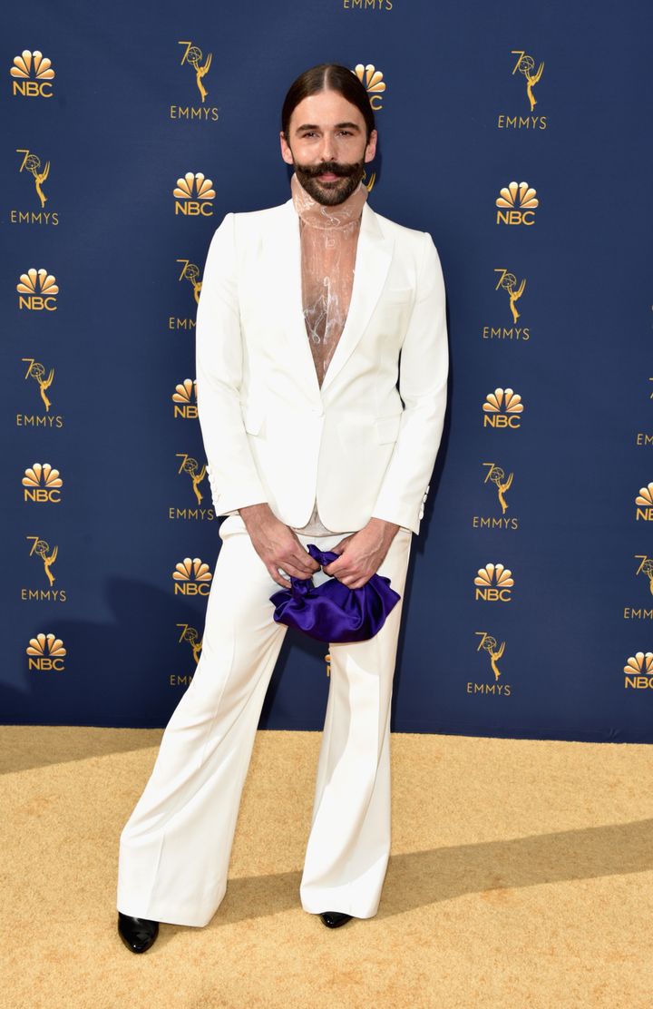 Jonathan Van Ness serving you sheer turtleneck realness at the Emmys.