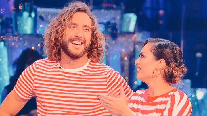 The pair were all smiles after their routine