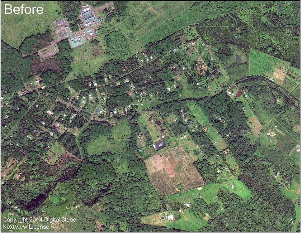A shot of the Lanipuna Gardens subdivision before the eruption.
