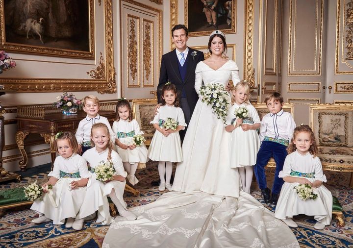 The couple were joined by the young bridal party for one image.