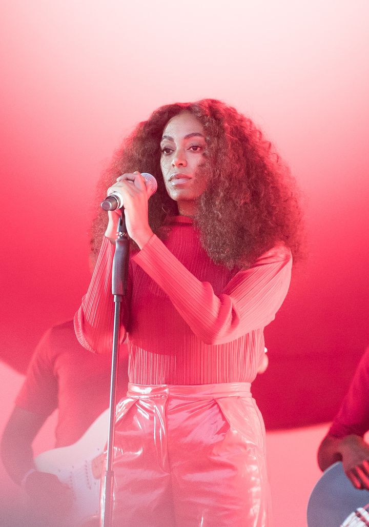 Solange performs at the 2017 Glastonbury Festival in England.