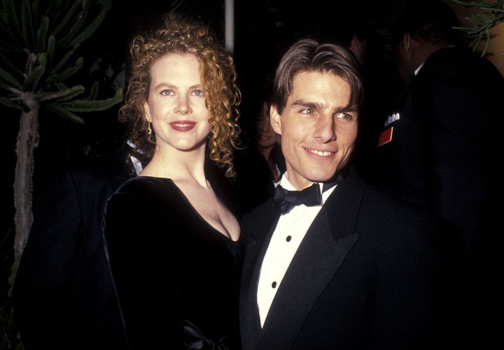 Nicole Kidman and Tom Cruise attend the 1991 Annual Academy Awards after party.
