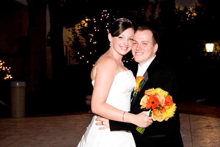 Emily and David Graham on their wedding day in August 2007.