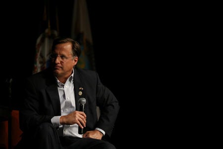Rep. Dave Brat (R-Va.) couldn't help but say House Minority Leader Nancy Pelosi's name. And not in a nice way.
