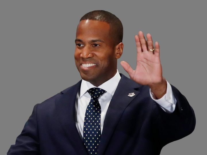 In an ad for Republican U.S. Senate candidate John James of Michigan, a swastika is briefly shown on a bulletin board in a school hallway while he talks off-screen about failing schools. 