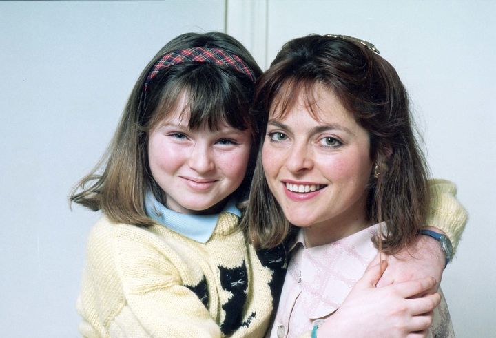 Former 'Blue Peter' presenter Janet Ellis with her daughter Sophie Ellis-Bextor in 1989 