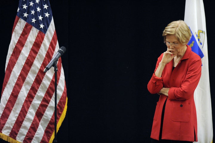 U.S. Senator Elizabeth Warren (D-MA) takes questions during a town hall meeting on Oct. 13, 2018.