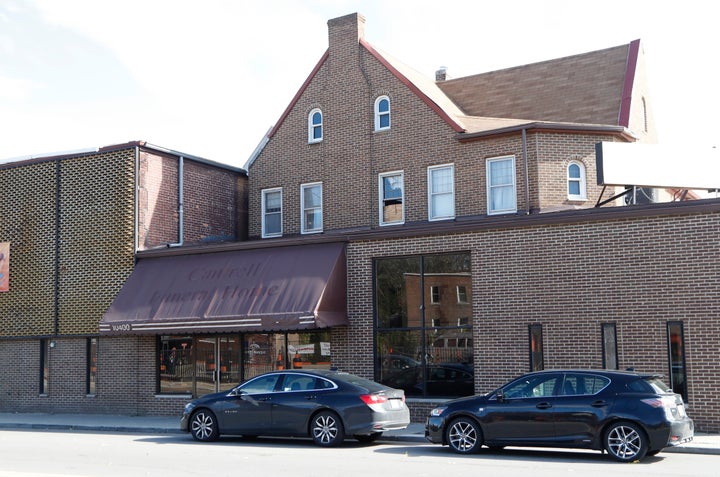 Exterior of the former Cantrell Funeral Home building is seen on Monday, Oct. 15, 2018 in Detroit.