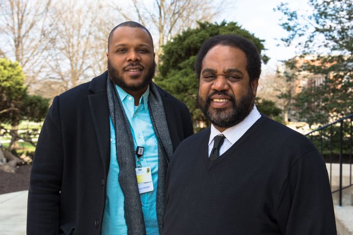 Che Bullock, left, and Joseph Richardson Jr. are helping patients find a path away from violence through their work at the Capital Region Violence Intervention Program in Maryland.