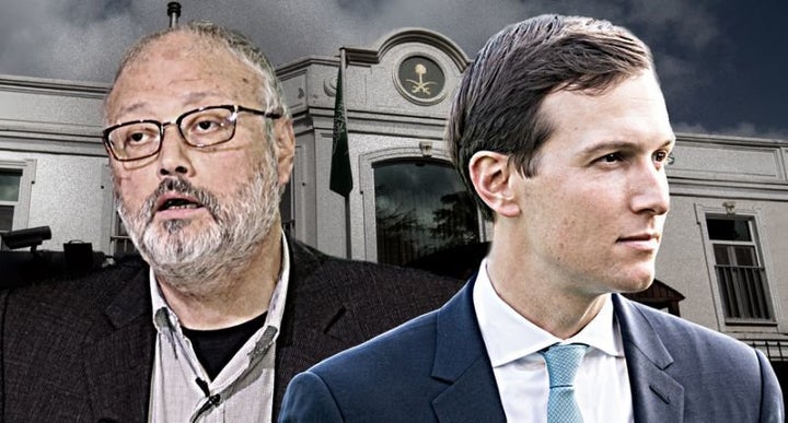 Jamal Khashoggi, Jared Kushner (Photo illustration: Yahoo News; photos: Middle East Monitor/Handout via Reuters, Michael Brochstein/SOPA Images/LightRocket via Getty Images,Chris McGrath/Getty Images)