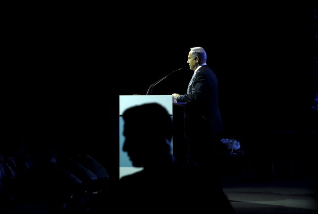 Ο πρωθυπουργός του Ισραήλ, Μπένιαμιν Νετανιάχου, στο βήμα της Cybertech. Θα είναι παρών και τον Ιανουάριο του 2019.