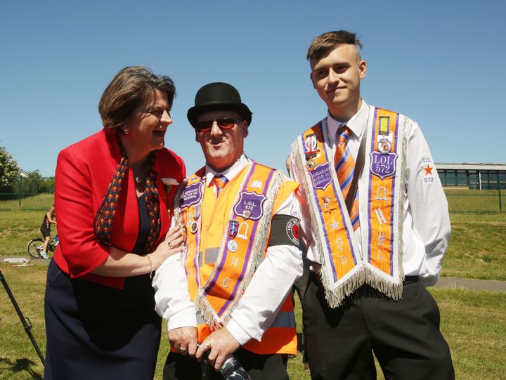 DUP leader Arlene Foster with Orangemen
