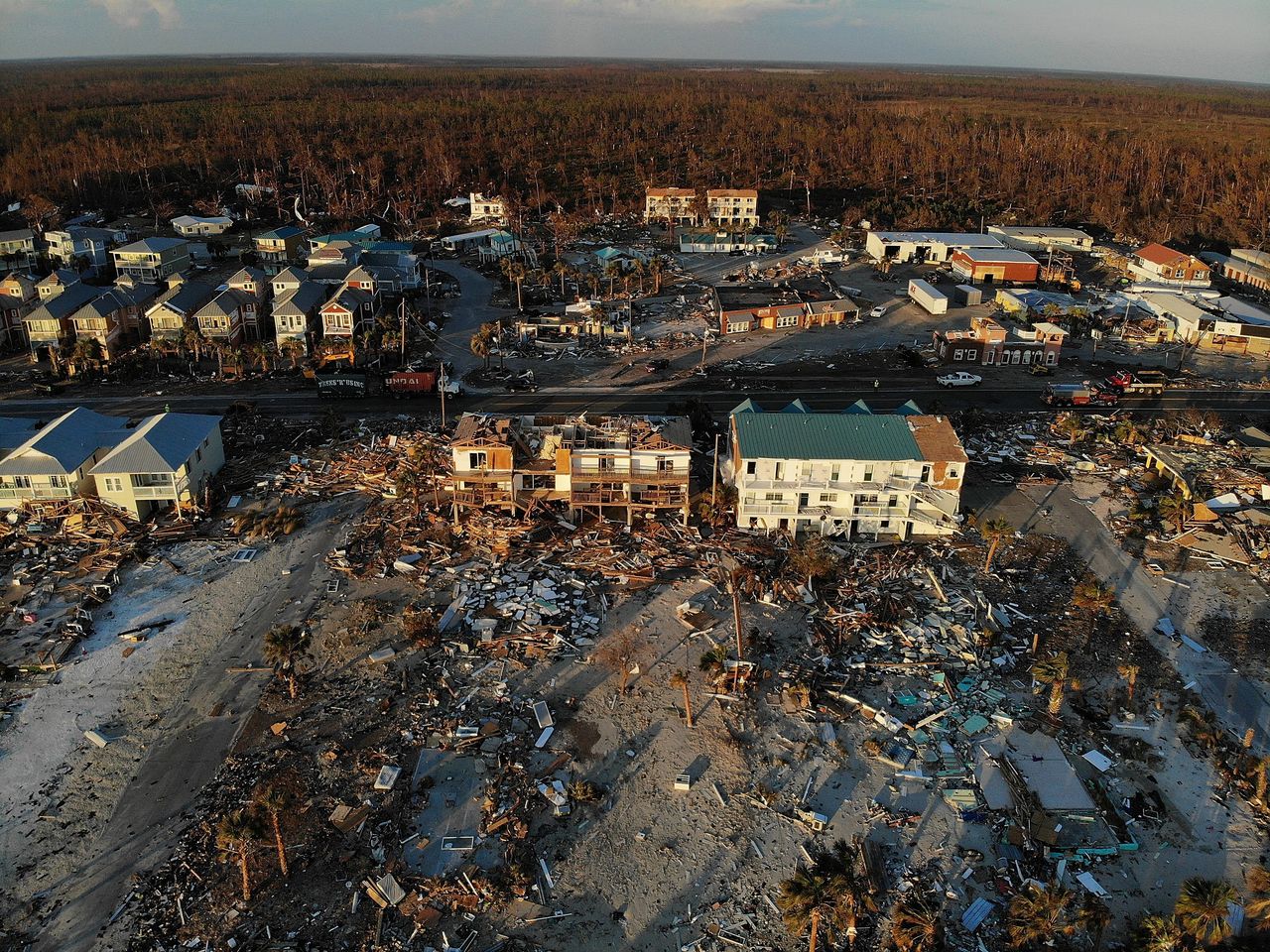 An aerial view of the damage in Mexico Beach, Florida. 