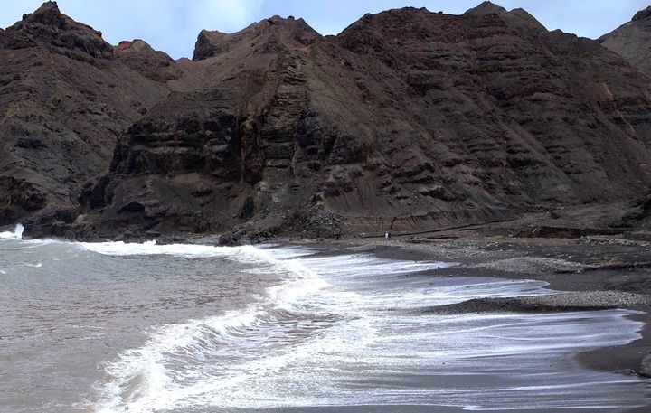 A St Helena beach after being cleaned up.