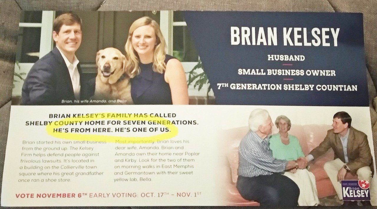 A mailer sent out by Tennessee state Sen. Brian Kelsey (R). 