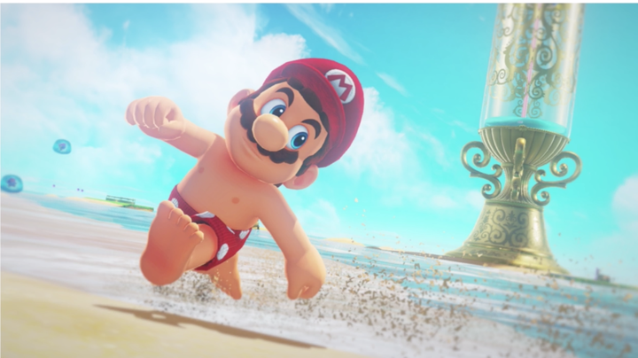 Mario, nipples to the wind.