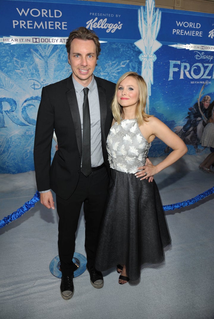 Dax Shepard and Kristen Bell at the world premiere of "Frozen."