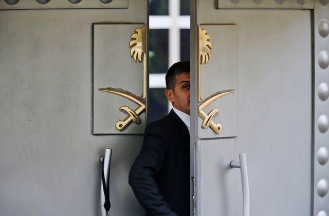 A security guard at the Saudi Arabia consulate in Istanbul