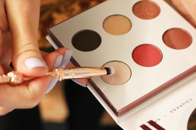 The Gryffindor eye shadow palette with a Swish and Flick brush.