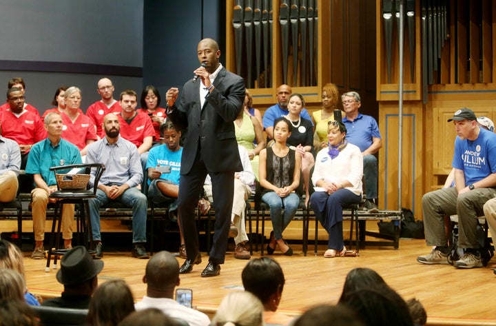 Gubernatorial candidate Andrew Gillum at a town hall Friday at St. Petersburg College in St. Petersburg, Florida.