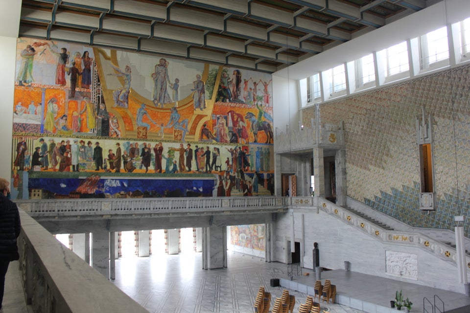 Η αίθουσα όπου δίνονται τα βραβεία Το πάρκο Βίγκελαντ. Νόμπελ Ειρήνης.