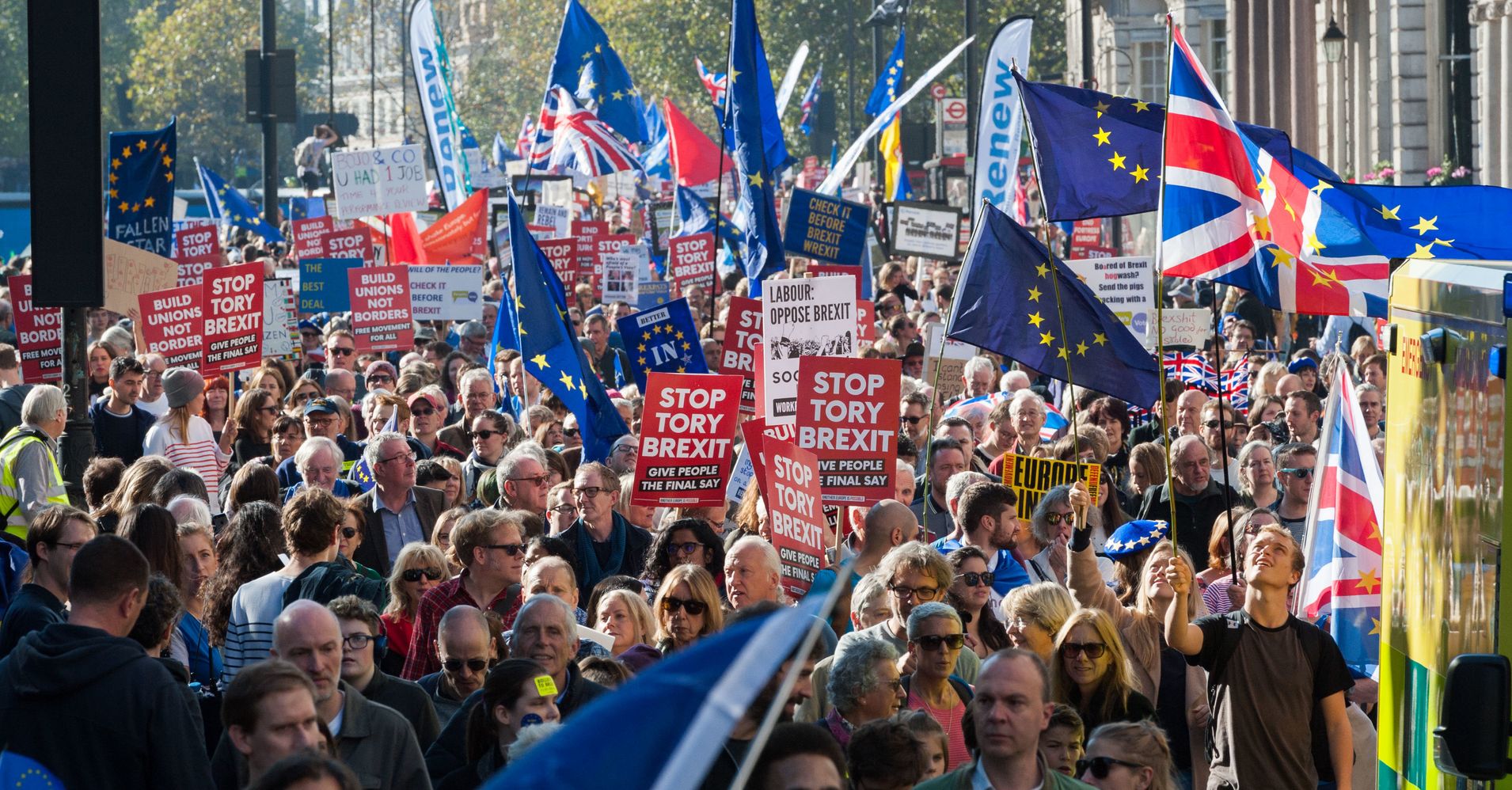 Hundreds Of Thousands March In London Demanding A Second Brexit Vote Huffpost