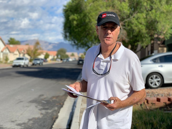 Democrat Gary Witt canvasses a Las Vegas suburb urging people to vote ahead of the November midterm election.