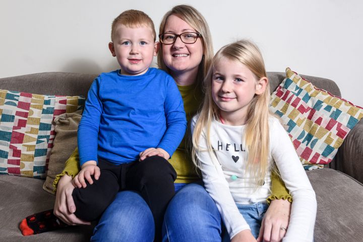 Laura Atkinson and her two children