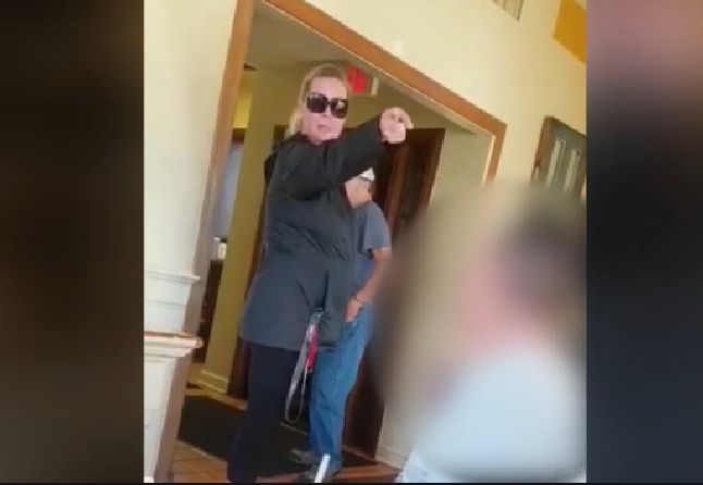 A woman was filmed berating a family for speaking Spanish inside of a Virginia restaurant on Friday.