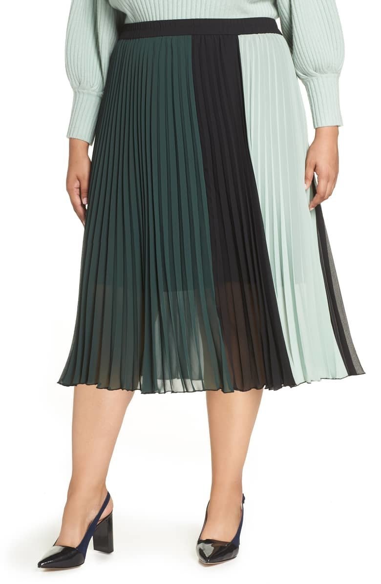 Halogen® Pleated Midi Dress